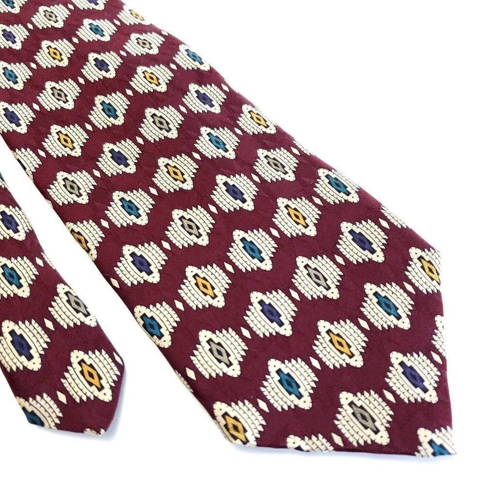 Robert Talbott Best‎ Of Class Nordstrom Red Geometric Print Short Silk Tie